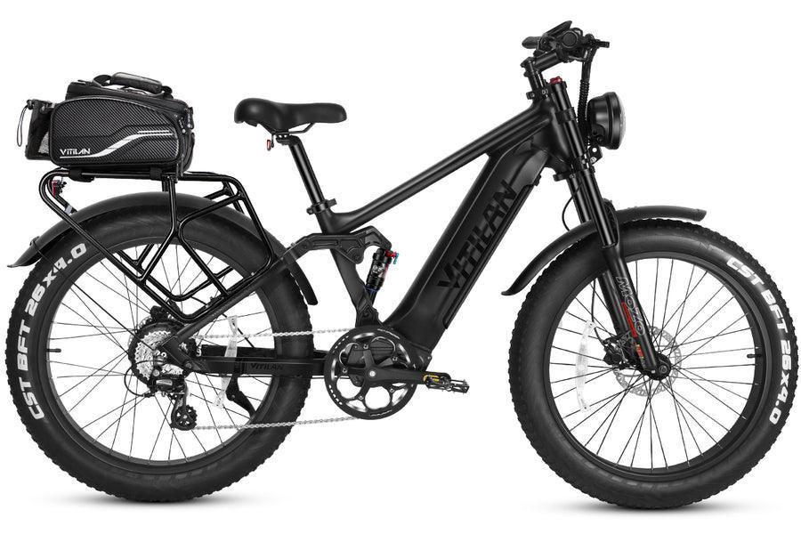 Vitilan T7 Mountain Electric Bike with bag - Pogo Cycles