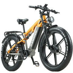Orange RANDRIDE YX80M PLUS Electric Bike with black frame and tires on a white background