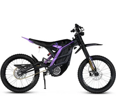 Black and purple 79BIKE Falcon Pro Electric Dirt Bicycle on a white background