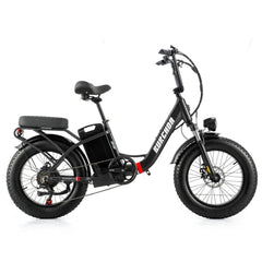 BURCHDA U8 Electric Bike - Black with white background - Pogo Cycles