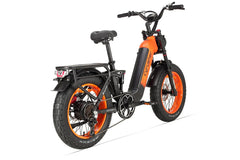 Orange and black electric bike on a white background