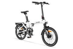 White - Cyrusher Sonder Folding Electric Bike with black components on a white background