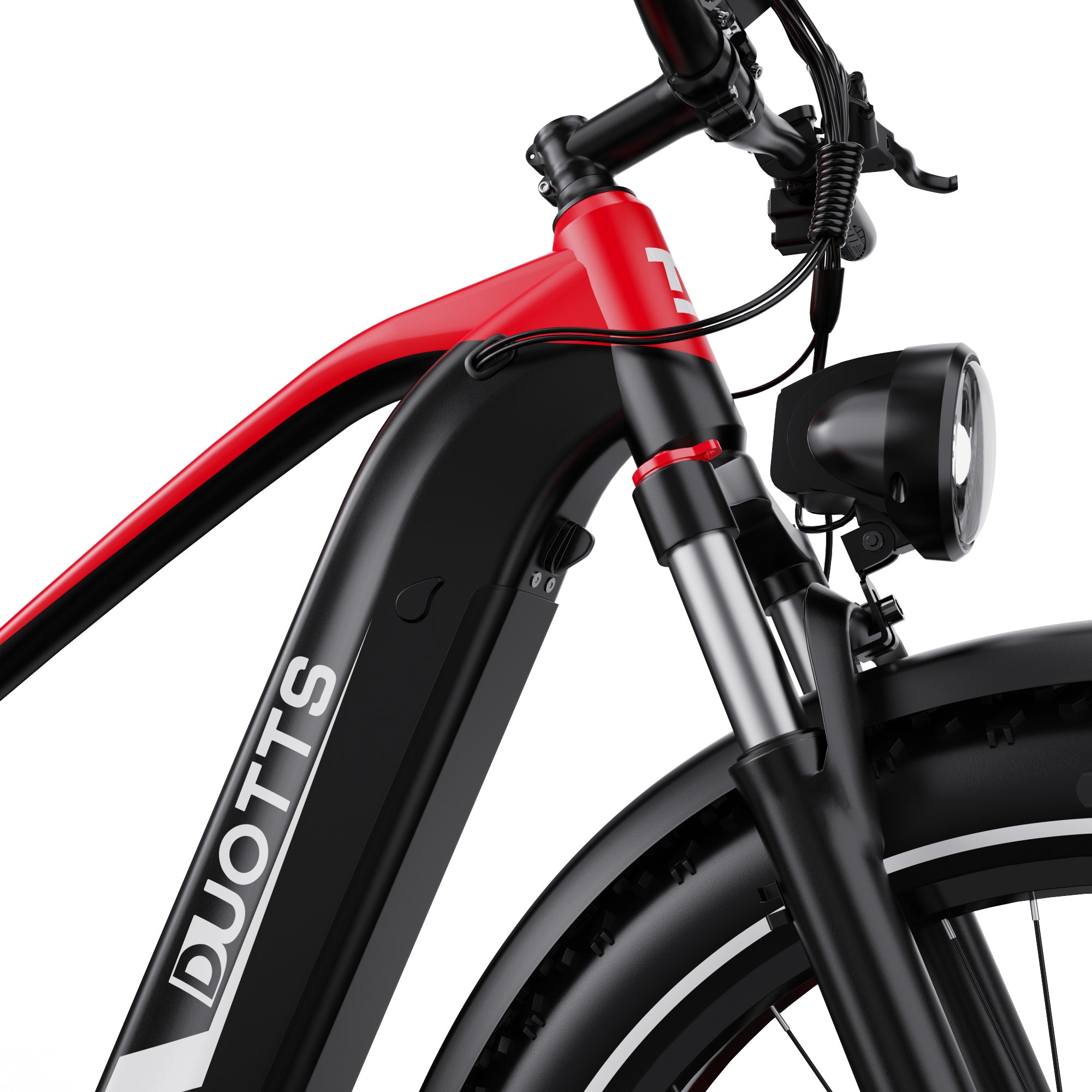Close-up of a DUOTTS F26 Lite Electric Bike on a white background