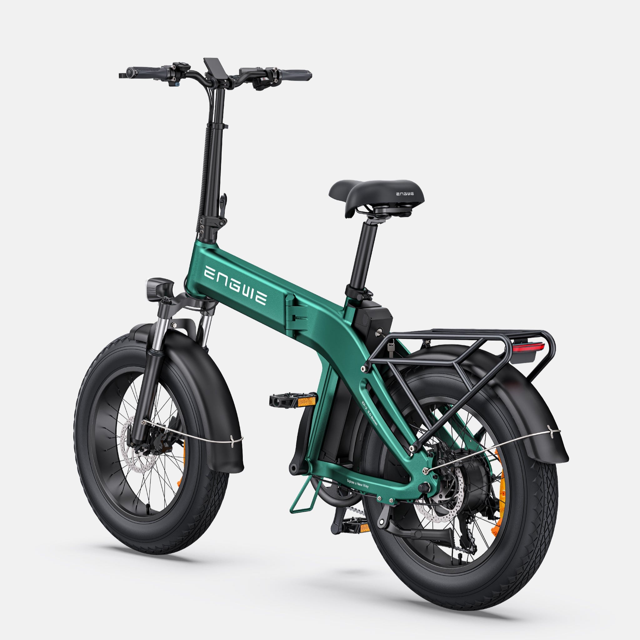 Green Engwe EP-2 3.0 Boost Electric Bike with 'ENGWE' branding on a white background - Pogo Cycles, Ireland