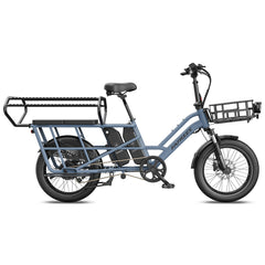 Fafrees FF20 CUV electric cargo bike IN BLUE with baskets on a white background