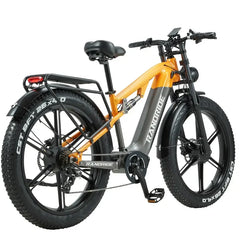 Orange RANDRIDE YX80M PLUS Electric Bike with black frame and tires on a white background