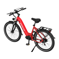 Red KOOLUX X2 electric bicycle with black components on a white background