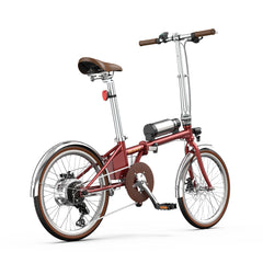 Onesport OT02 Pro Electric Bike with brown seat on a white background - Red