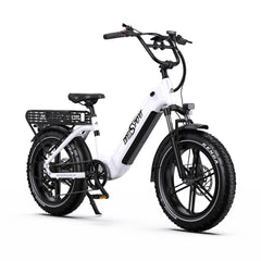Onesport OT08 electric bike in white with black accents on a white background