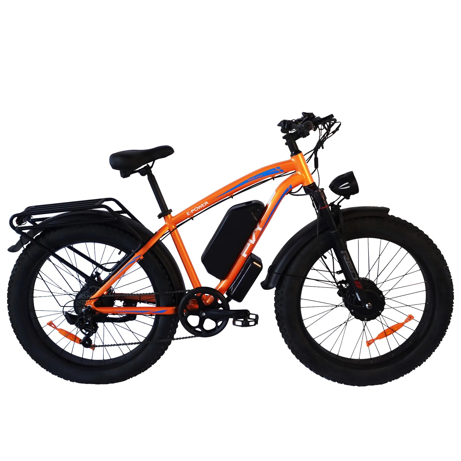 PVY MAX 26 electric bike in orange on a white background