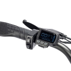 Digital display on a Ridstar Q20 Mini Electric Bike handlebar with control buttons