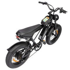 Black Ridstar Q20 Mini Electric Bike with visible branding on a white background - Pogo Cycles, Ireland