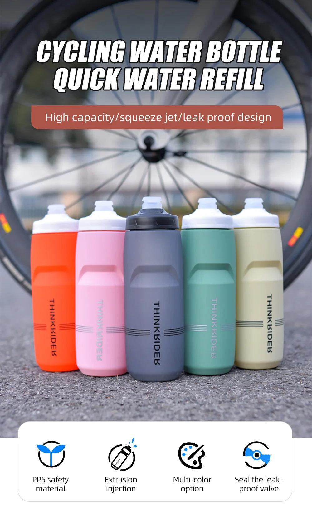 ThinkRider 620ml/750ml Bicycle Bottle MTB Road Bike Water Bottle Outdoor Sports Plastic Portable Large Capacity Drink Cycling - Pogo Cycles