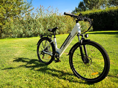 Samebike RS-A01 Plus Electric Bike on a grassy area with trees in the background