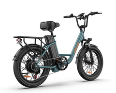 URLIFE E20 Step-Thru Electric Bike with a teal frame on a white background