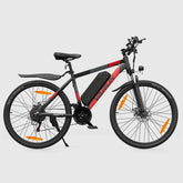 Black VARUN M27-1 Electric Bike with red accents on a light gray background