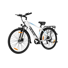 White Varun S700-1 electric bicycle with black tires on a white background
