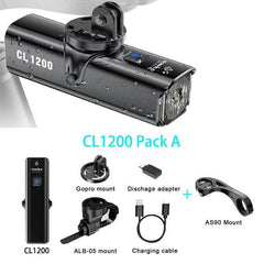 TOWILD CL1200 Bike Light Front Lamp USB Rechargeable LED 1200LM 4000mAh Bicycle Light Waterproof Headlight Bike Accessories - Pogo Cycles