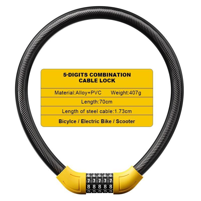 Xunting Bike Lock Coiled Secure Keys - Pogo Cycles