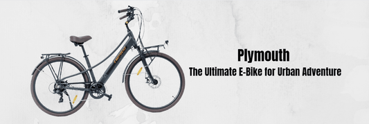 Plymouth e-bike for urban adventure in black, featured by Pogo Cycles electric bike store