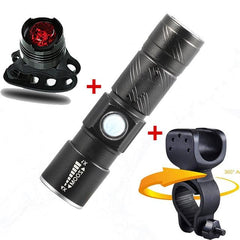 3 in1 8000 Lumen Bike Bicycle Light Set USB rechargeable LED Waterproof Super Bright Zoom Headlight Rear light MTB Bike Light - Pogo Cycles