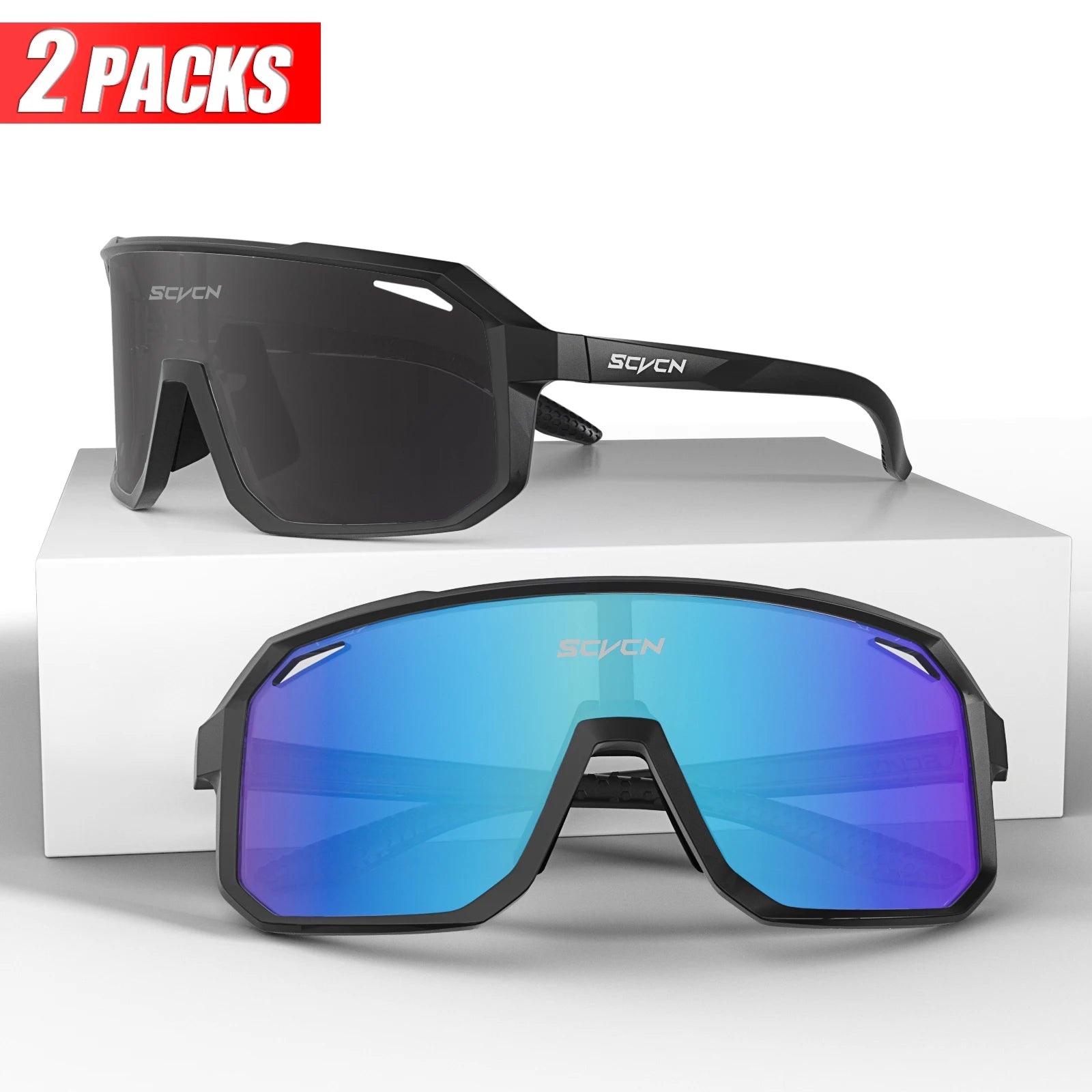 SCVCN Sports Men UV400 Sunglasses Cycling Glasses Runing Cycl Camp Bike Eyewear MTB Outdoor Goggles Bicycle Women Hunting