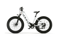 Cyrusher Aura Step-Through Electric Bike in white, left side on white background