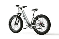 Cyrusher Aura Step-Through Electric Bike in white background - Pogo Cycles, Ireland