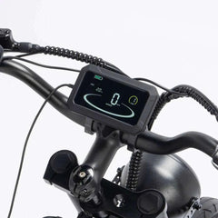 Digital display on a YVY C20 Max Electric bicycle handlebar with a white background
