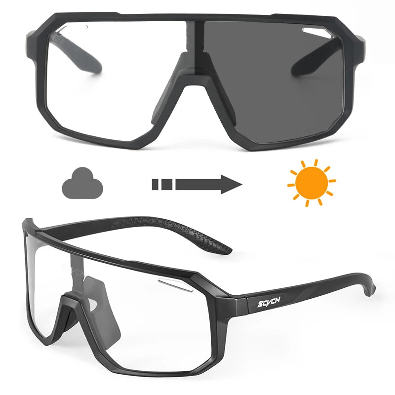 SCVCN Cycling Sunglasses Photochromic Glasses for Men Sun Mountain Bike Road Bicycle Eyewear Cycle Goggles Sports UV400 MTB