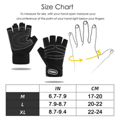 Workout Gloves for Men Women Half Finger Glove with Wrist Wrap for Sport Weight Lifting Training Bicycle Motorcyclist Gym Glove
