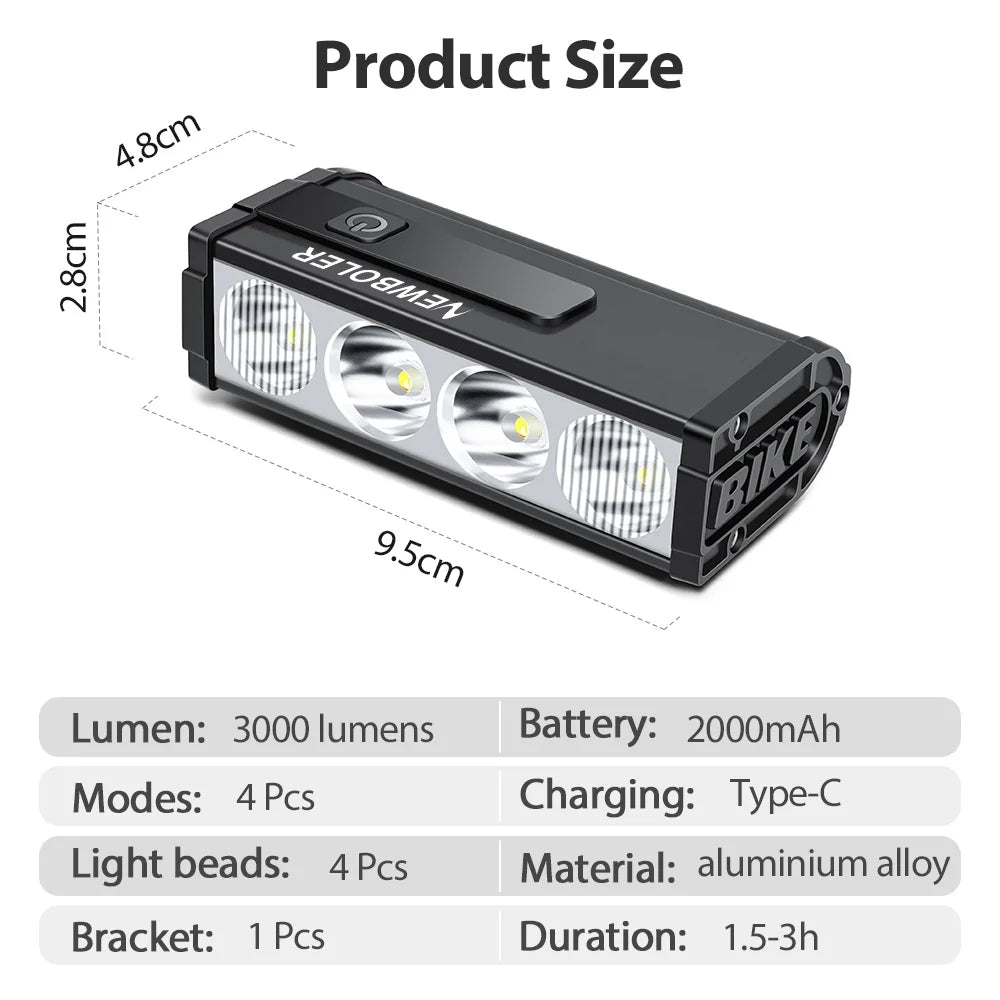 NEWBOLER Bicycle Light 10000Lumen