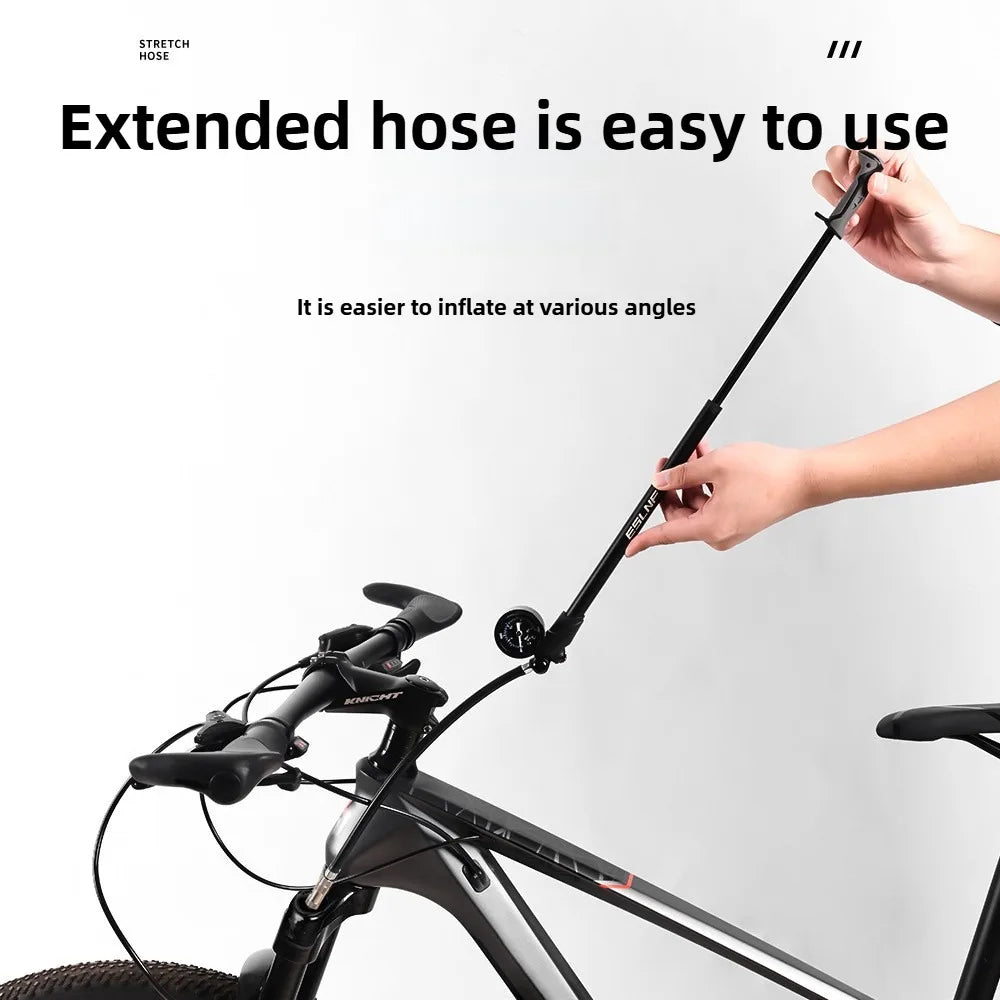 ESLNF Portable High-pressure 300psi Bike Air Pump with Gauge for Fork & Rear Suspension Shock Absorber Mountain Bicycle
