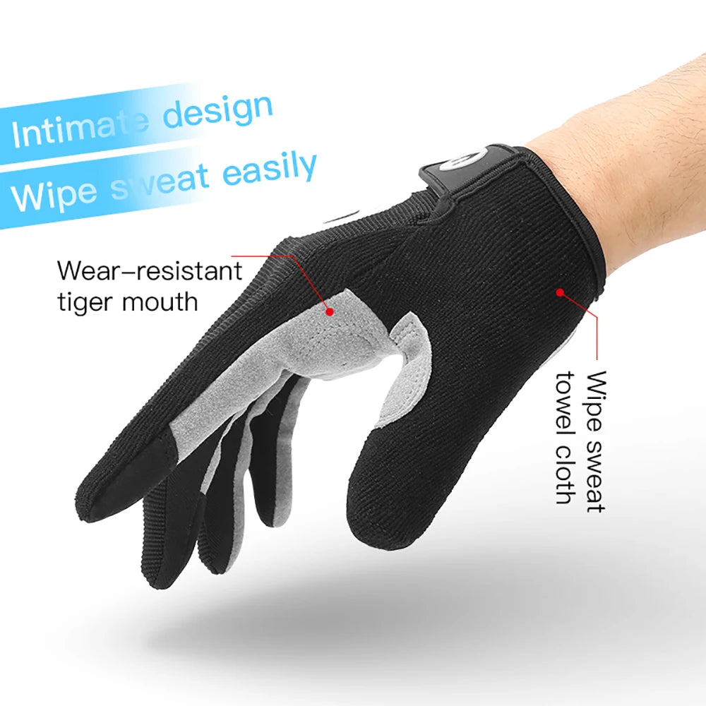 1 Pair Of All-finger Gloves Breathable Shock-proof Touch-screen Bike Gloves Spring And Summer Mountain Bike Road Riding Gloves
