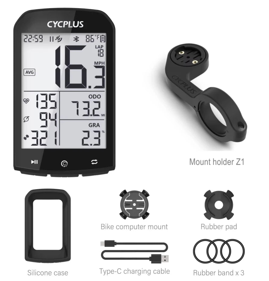 CYCPLUS M1 GPS Bicycle Computer Cycling Speedometer Bluetooth 5.0 ANT+ Ciclismo Speed Meter for Garmin Zwift Bike Accessories