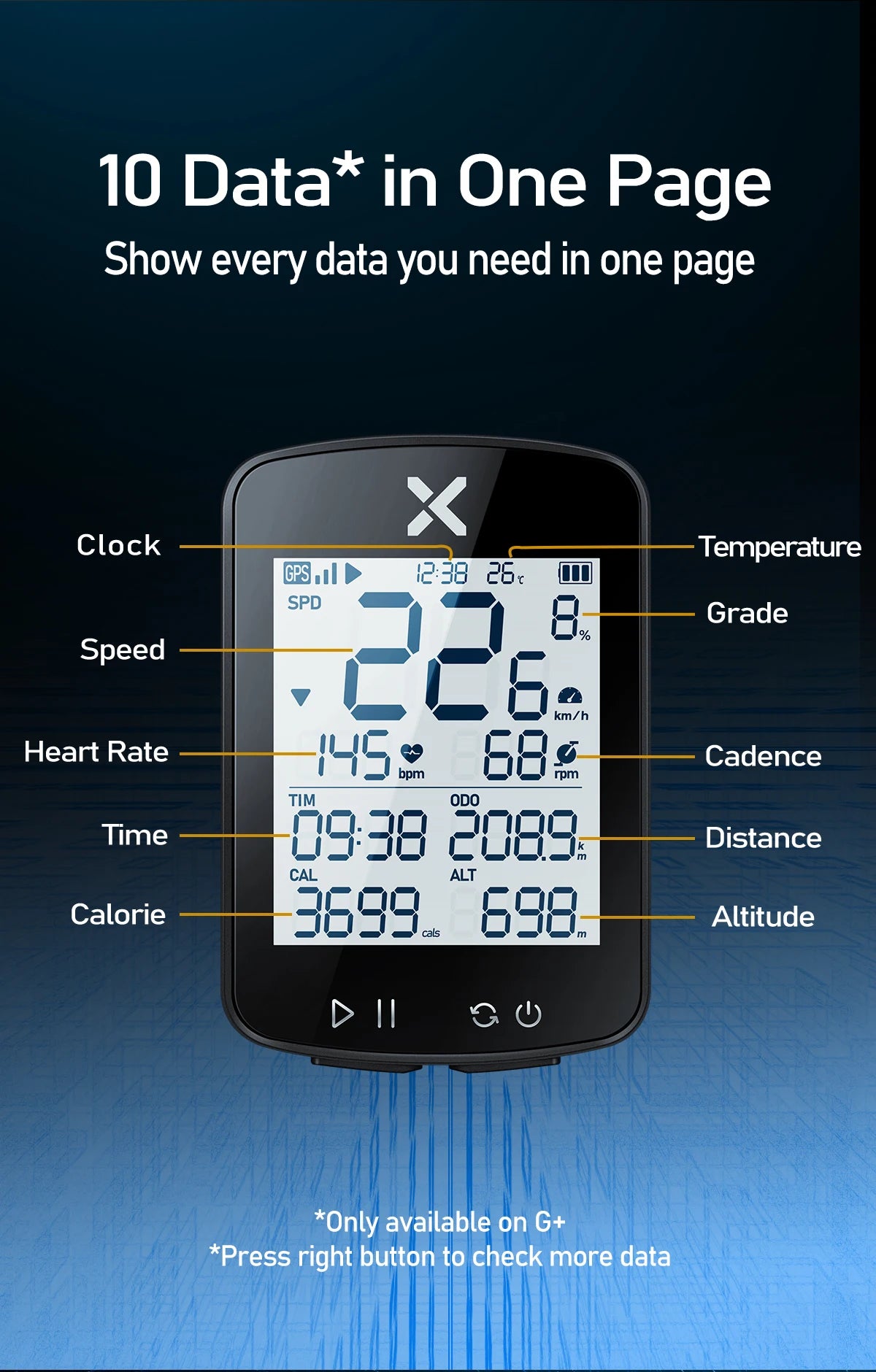 Choice Version xoss G+ G2 G plus 2 Bike Computer GPS Generation Cycling Wireless Speedometer - Pogo Cycles