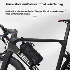 Multi-Functional Portable Cycling Bag Front Frame Bicycle Storage Bag Road Bike Organizer Oxford Fabric Black Bag
