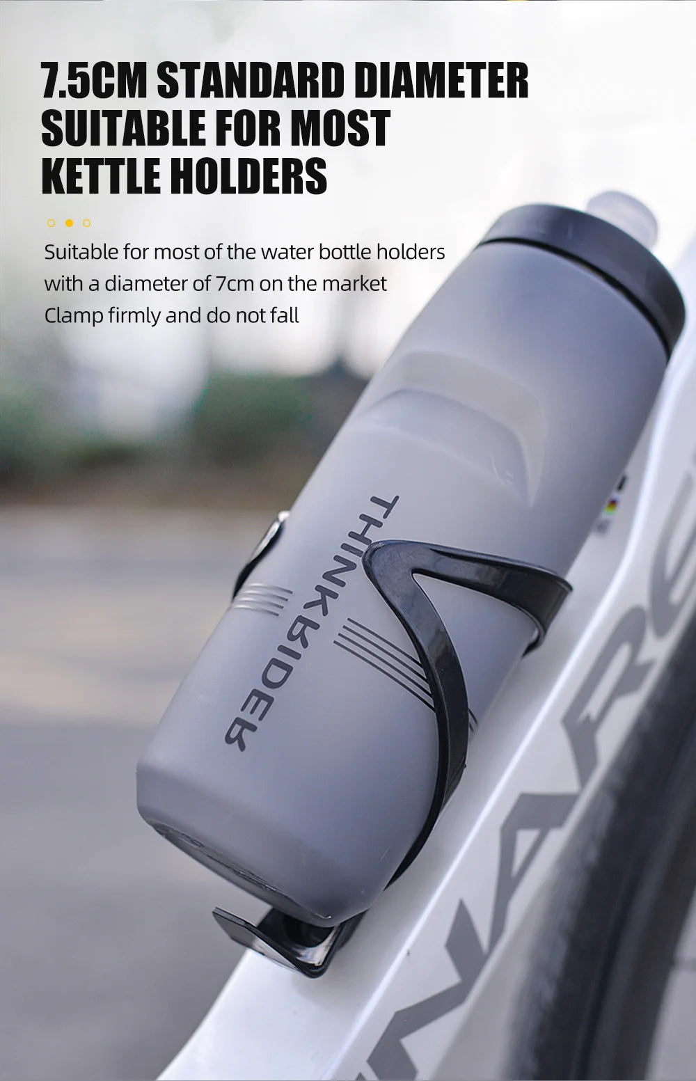 ThinkRider 620ml/750ml Bicycle Bottle MTB Road Bike Water Bottle Outdoor Sports Plastic Portable Large Capacity Drink Cycling