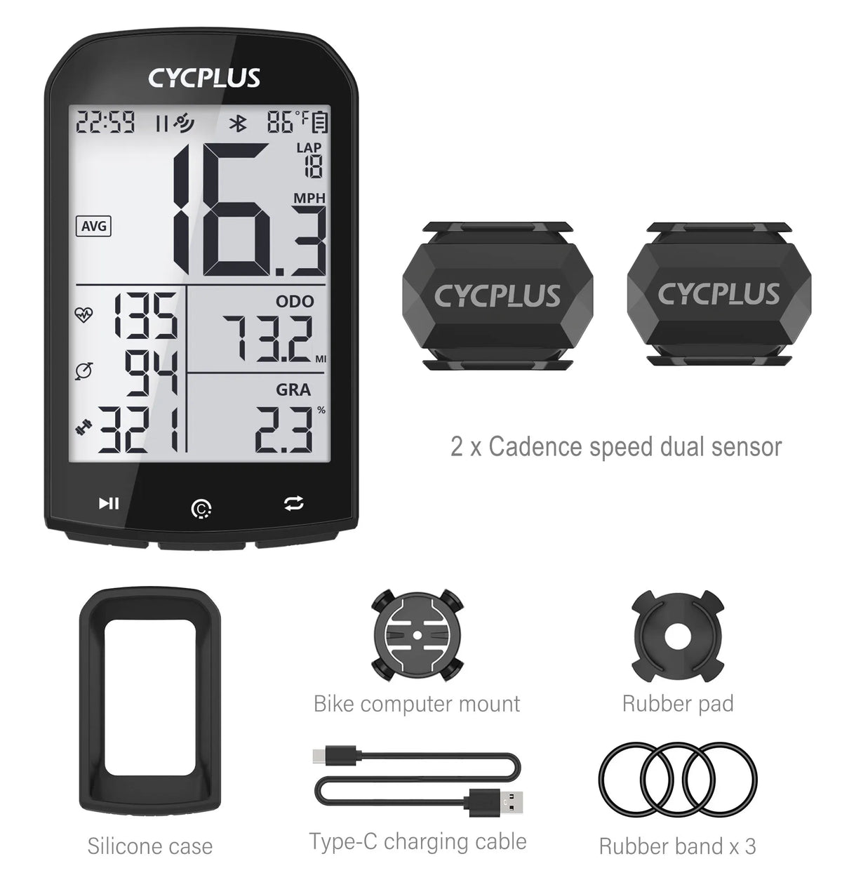 CYCPLUS M1 GPS Bicycle Computer Cycling Speedometer Bluetooth 5.0 ANT+ Ciclismo Speed Meter for Garmin Zwift Bike Accessories