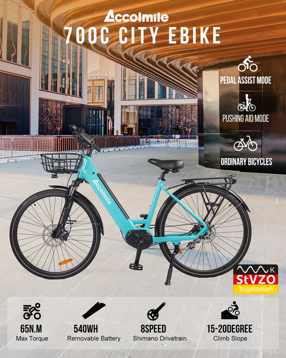 ACCOLMILE ANTELOPE 1S STEP-THRU ELECTRIC BIKE - UK - Pogo Cycles