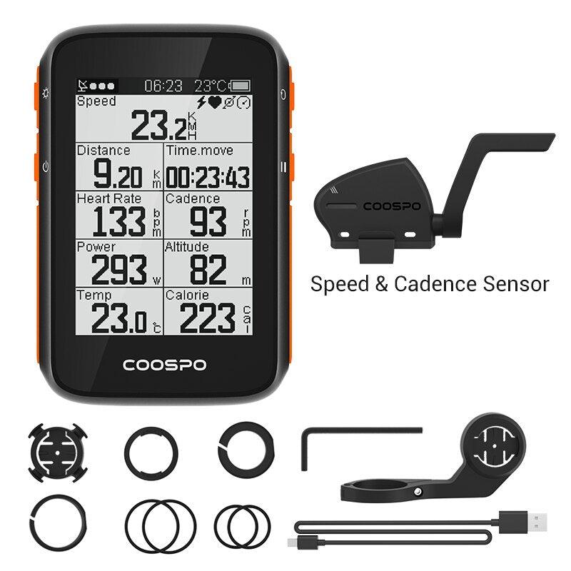 COOSPO BC200 Wireless Bicycle Computer GPS Bike Speedometer Cycling Odometer 2.6in Bluetooth5.0 ANT+ APP Sync Slope Altitude - Pogo Cycles