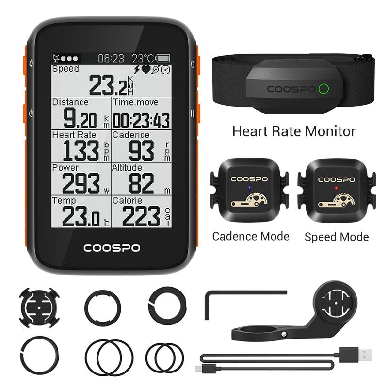 COOSPO BC200 Wireless Bicycle Computer GPS Bike Speedometer Cycling Odometer 2.6in Bluetooth5.0 ANT+ APP Sync Slope Altitude - Pogo Cycles