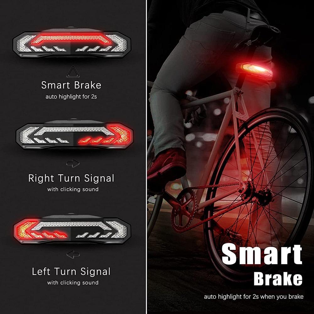 Cycala Bicycle Rear Light Alarm Waterproof Rechargeable Scooter Bike Turn Signal Warning Lamp Auto Brake Light - Pogo Cycles