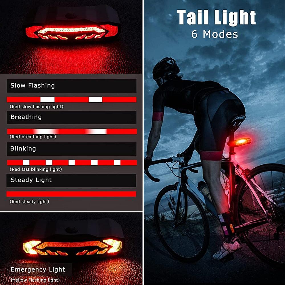 Cycala Bicycle Rear Light Alarm Waterproof Rechargeable Scooter Bike Turn Signal Warning Lamp Auto Brake Light - Pogo Cycles