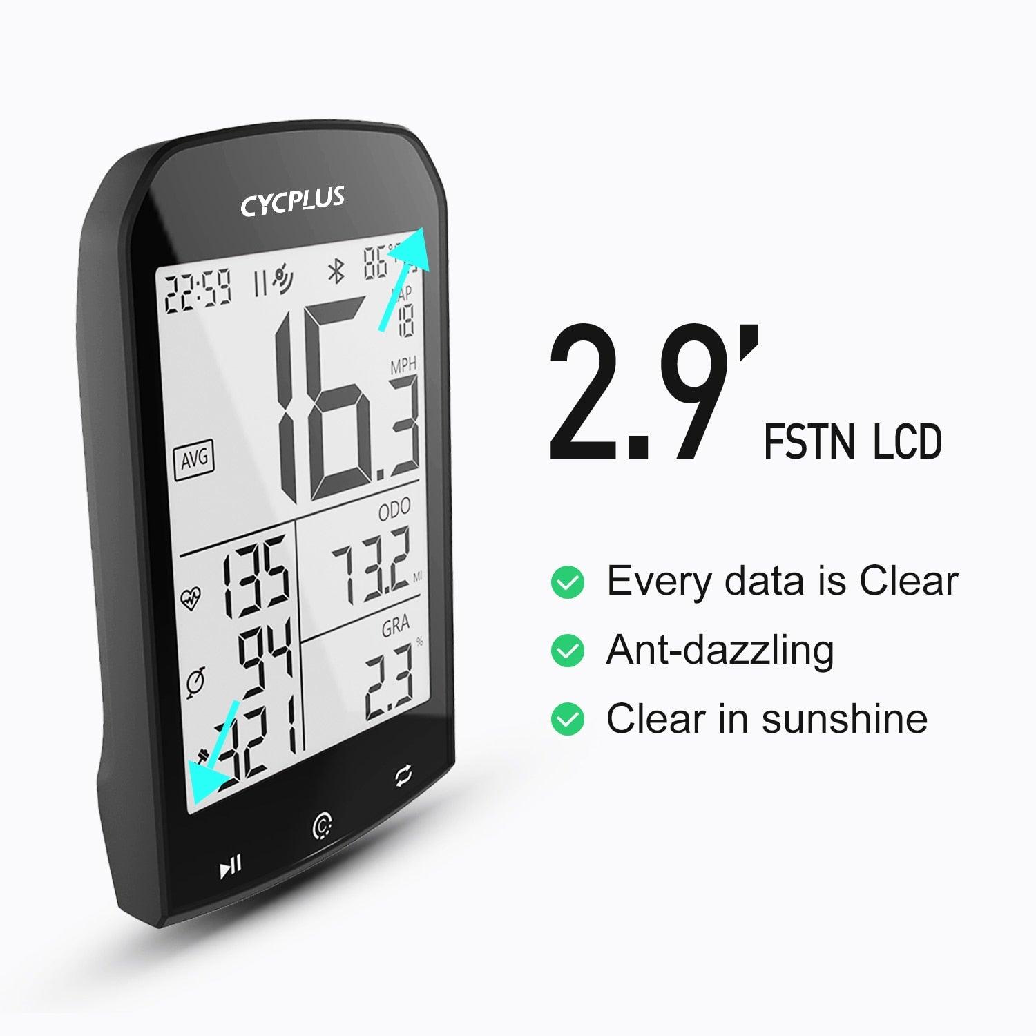 CYCPLUS M1 Cycling GPS Bicycle Speedometer Bike Computer Bluetooth 4.0 ANT+ IPX6 Odometer Bike Accessories - Pogo Cycles