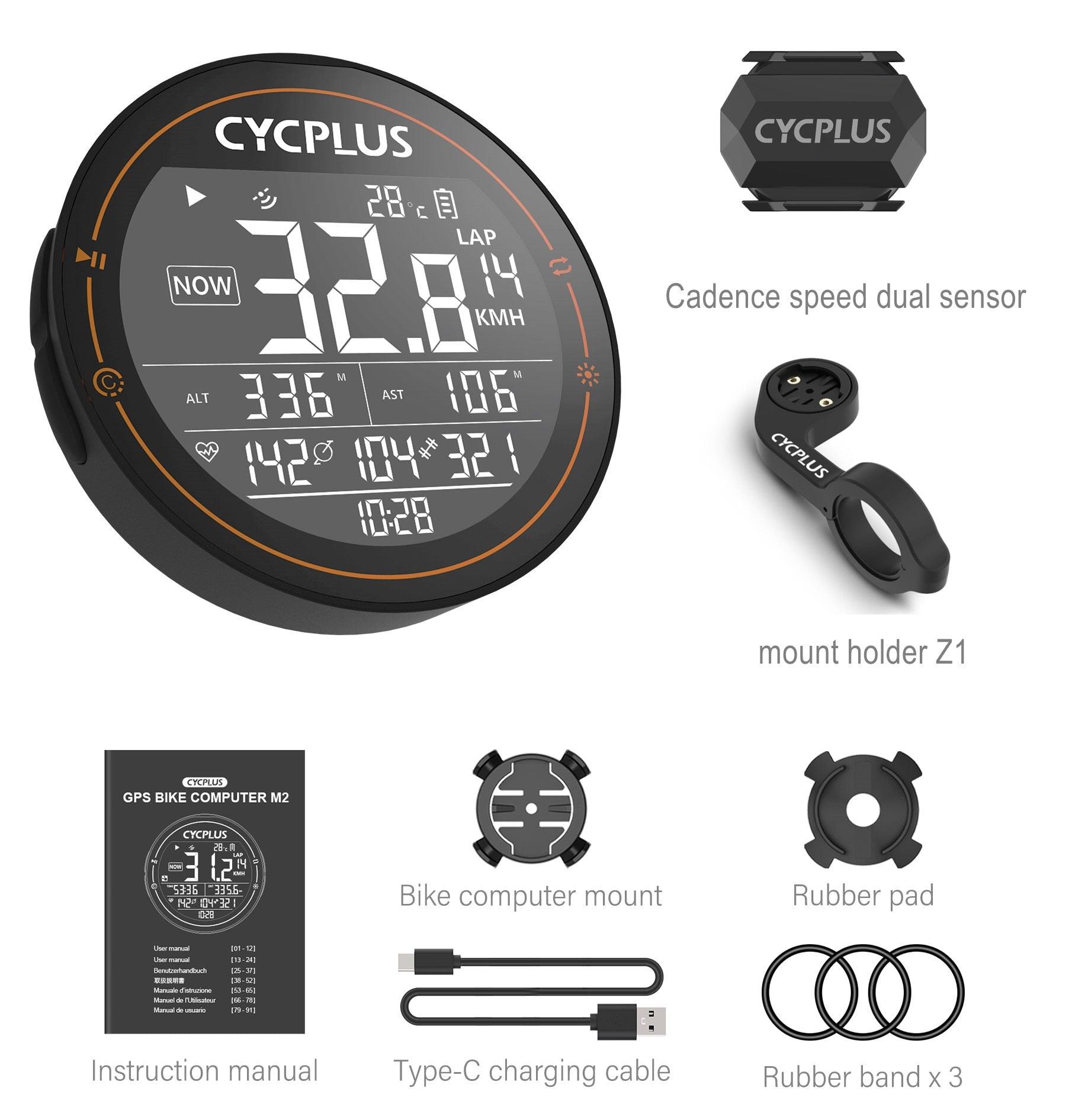 CYCPLUS M2 GPS Bicycle Computer Cycling Speedometer Bike Accessories Speed Odometer Waterproof Bluetooth ANT for Road Bike MTB - Pogo Cycles