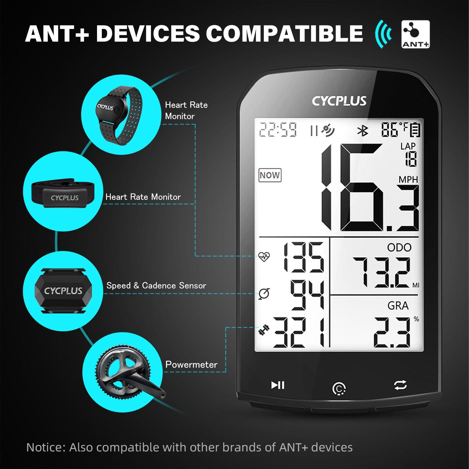 GPS Bike Computer Wireless CYCPLUS M1 Waterproof Speedometer Odometer ANT+ Bluetooth5.0 Cycling Bicycle Accessories - Pogo Cycles