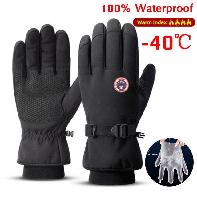 Men Winter Waterproof Cycling Gloves Outdoor Sports Running Motorcycle Ski Touch Screen Fleece Gloves Non-slip Warm Full Fingers - Pogo Cycles available in cycle to work