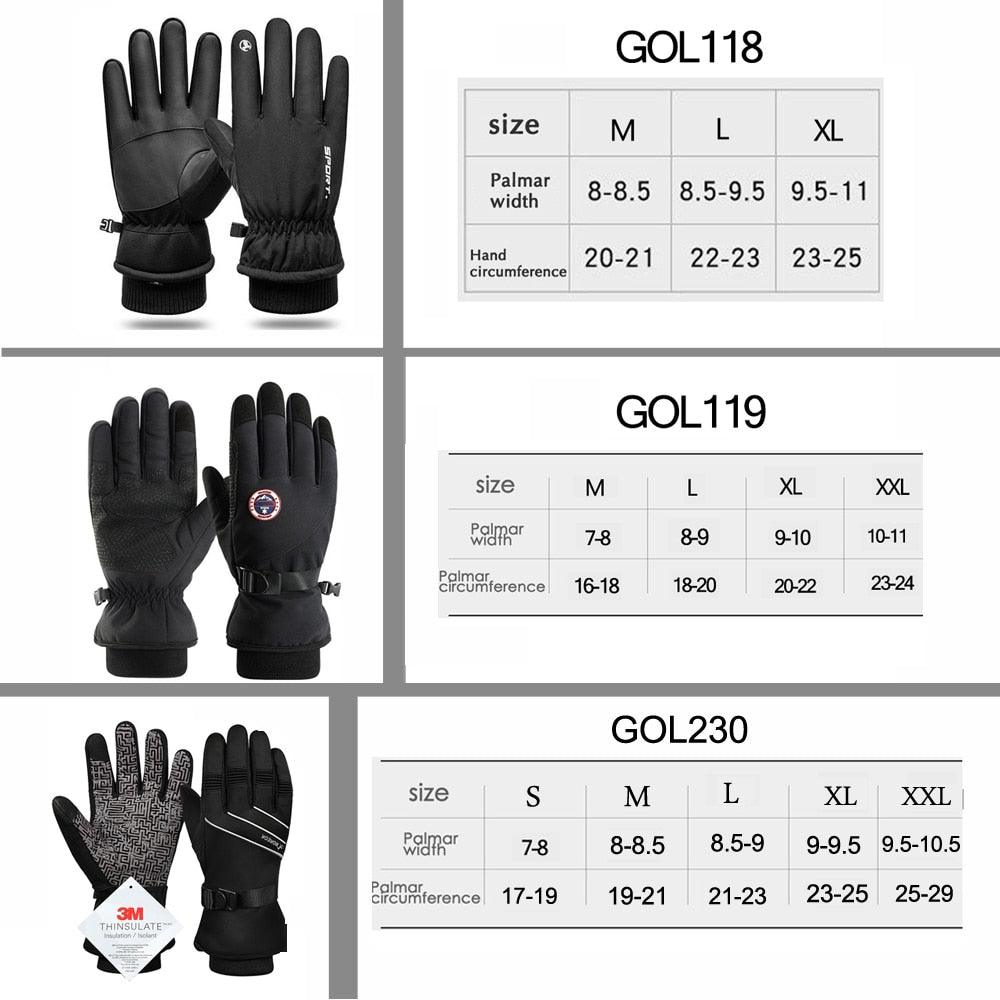 Men Winter Waterproof Cycling Gloves Outdoor Sports Running Motorcycle Ski Touch Screen Fleece Gloves Non-slip Warm Full Fingers - Pogo Cycles available in cycle to work