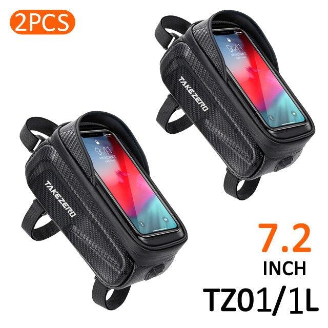 NEWBOLER Bike Bag 2L Frame Front Tube Cycling Bag Bicycle Waterproof Phone Case Holder 7.2Inches Touchscreen Bag Accessorie - Pogo Cycles